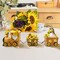 Sunflower Train Decor with LED Lights – Lighted Tabletop Centerpiece with Gnome Figurines, Yellow Farmhouse Indoor & Outdoor Party Home Decoration